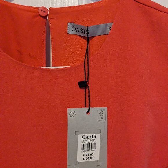 Orange belted wrap midi work dress US size 6 NWT - Picture 4 of 5